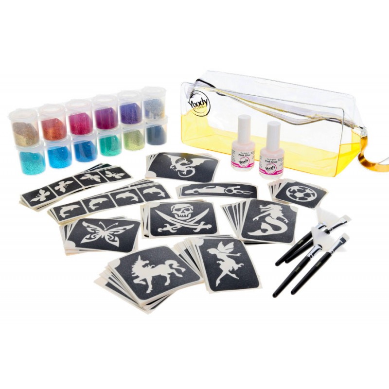 Biologisch abbaubares Glitzertattoo-Kit für Kindergeburtstage