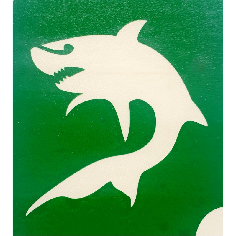 Requin gauche - pochoir ECO- vert autocollant pour tatouages éphémères